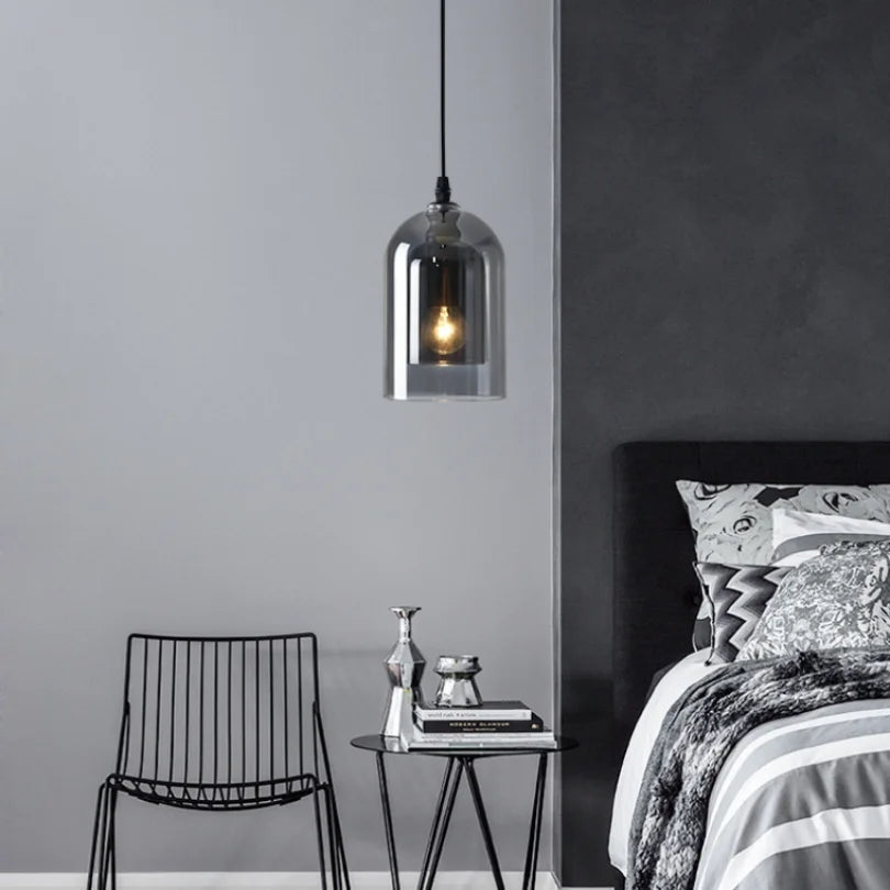 Suspension luminaire bleue pour bar ou restaurant décoration élégante