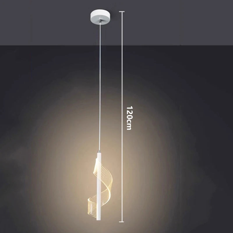 suspension lumineuse moderne spirale noir doré blanc translucide scandinave