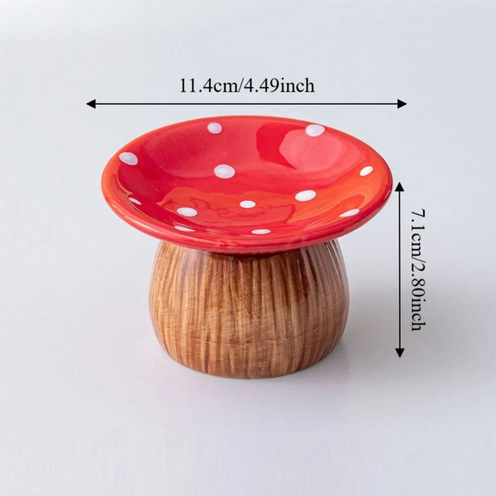 support bijoux forme champignon couleur rouge blanc texture bois moderne élégant bracelet bague montre