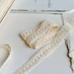 ruban dentelle blanc crème motif coeurs 2cm largeur vintage opacité écolo tissu polyester coton