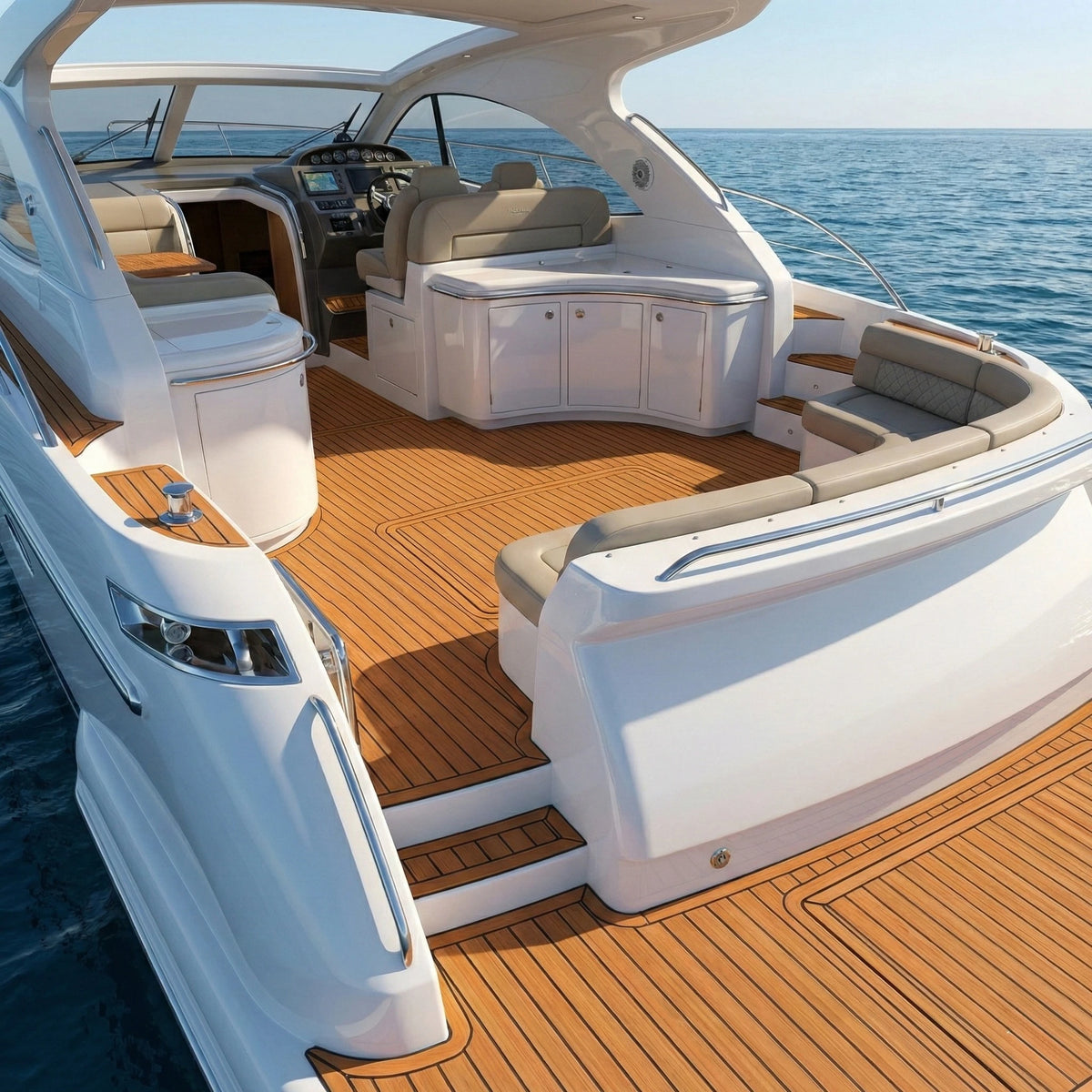 revêtement sol bateau mousse eva imitation teck antidérapant adhésif marron noir yacht