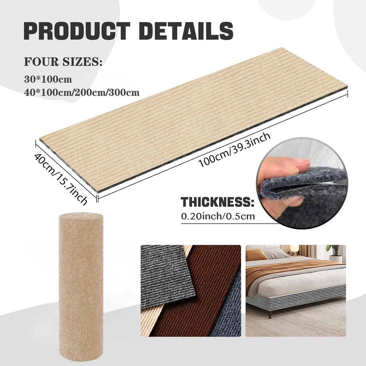 protecteur meubles chat adhésif texture rugueuse tissu beige moderne rouleau 30x100cm 40x100cm 40x200cm 40x300cm