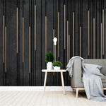 Papier peint mural moderne imitation bande métallique décoration intérieure