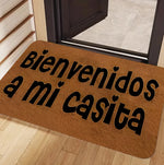 tapis d'entrée marron clair imprimé lettres noires motifs chats moderne résistant extérieur 30x50cm