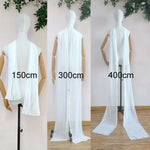 écharpe mariée voile blanc longue robe mariée élégante bohème