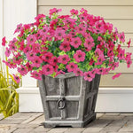 plantes artificielles fleurs multicolores moderne décoration extérieure rouge jaune violet rose