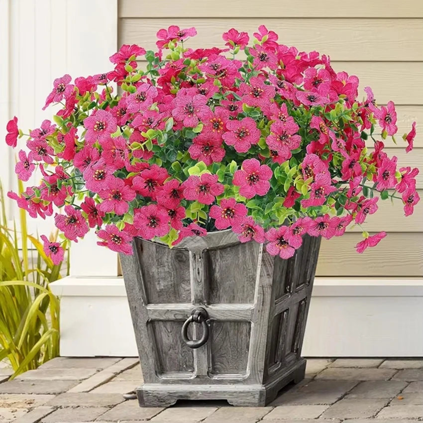plantes artificielles fleurs multicolores moderne décoration extérieure rouge jaune violet rose