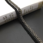 ruban décoratif strass élégant noir blanc rose pâle argenté écologique polyester nylon
