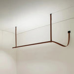 suspension lumineuse moderne marron clair lisse clips câbles 100cm 120cm lumière chaude neutre
