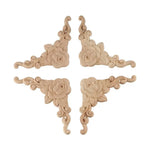 décorations bois sculpté motifs floraux roses feuilles classiques étagères meubles quatre pièces