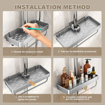 étagère douche argentée moderne vis fixations étagères accessoires toilettes shampooing savonDecoration