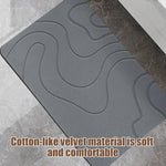 tapis bain absorbant rapide diatomée pierre antidérapant moderne gris ondulé