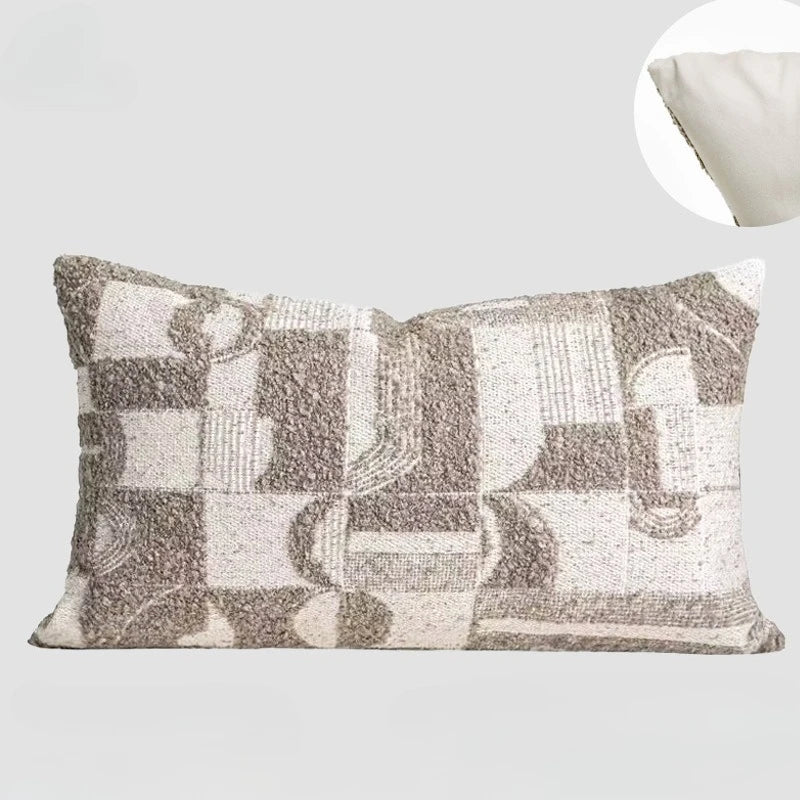 coussins décoratifs géométriques polyester 100% nordique contemporain beige gris clair 30x50cm