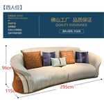 canapé moderne forme bois texturé coussins décoratifs beige orange bleu rose
