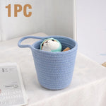 paniers rangement tissés rustiques blanc beige bleu rose respectueux environnement multifonctionnels rangement maison