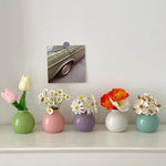 vases décoratifs modernes couleurs blanc rose vert bleu violet rond lissesintérieur maison