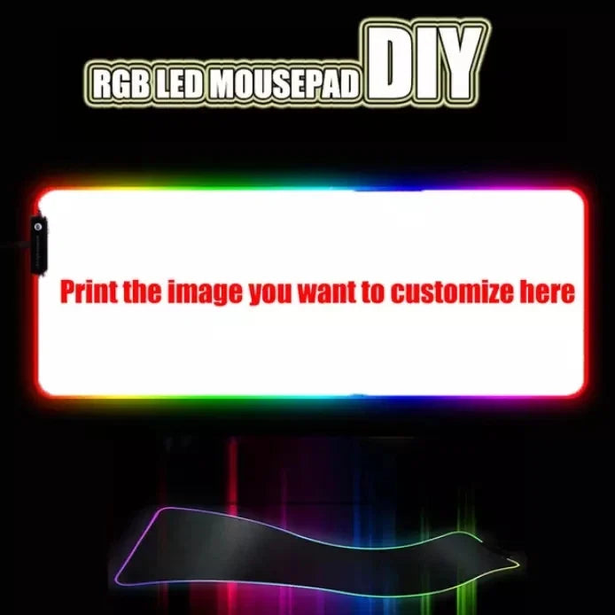 tapis souris gamer rgb personnalisable noir texture tissu moderne clips led change couleur