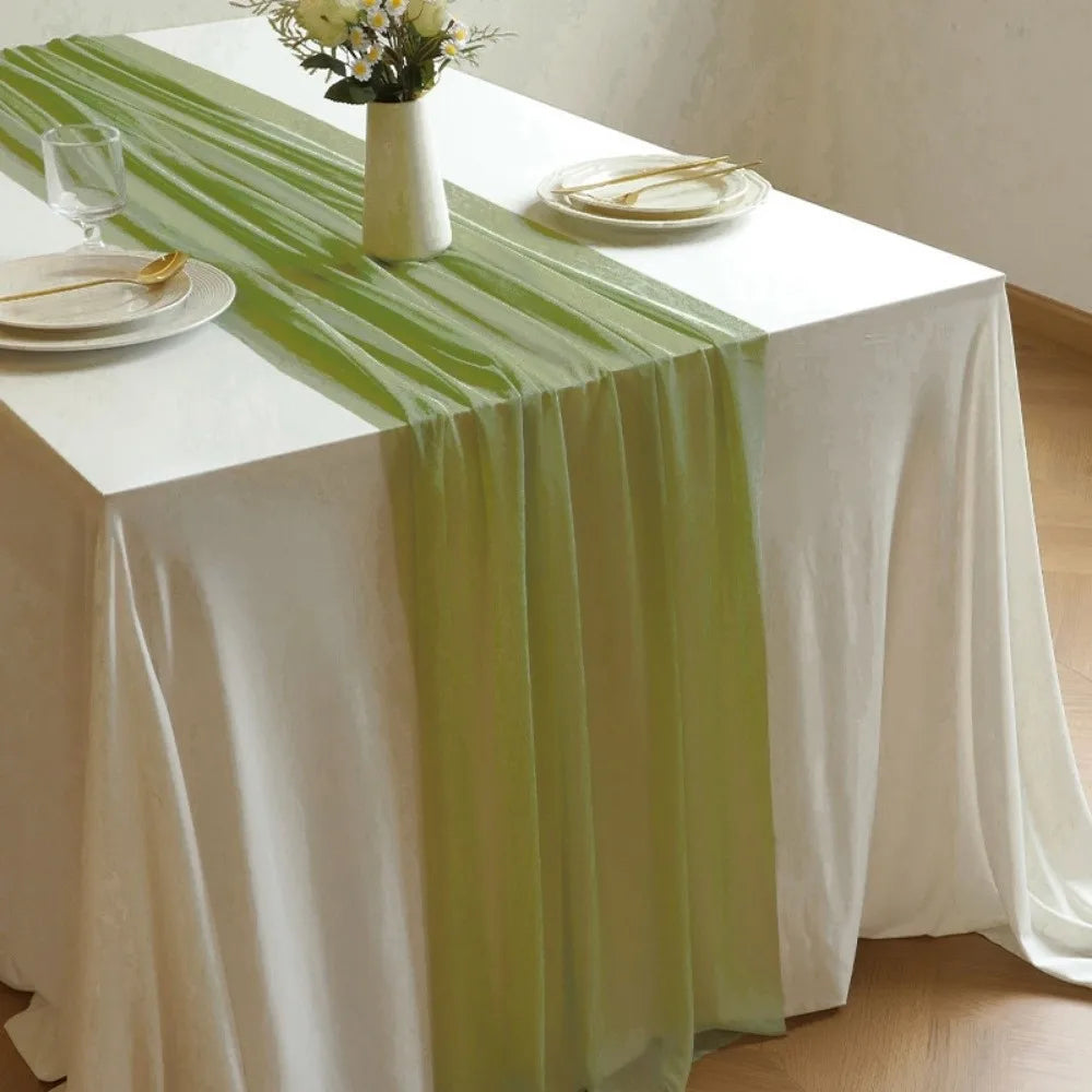 nappe opaque chemin table semi transparent blanc vert différents événementiels mariage receptions