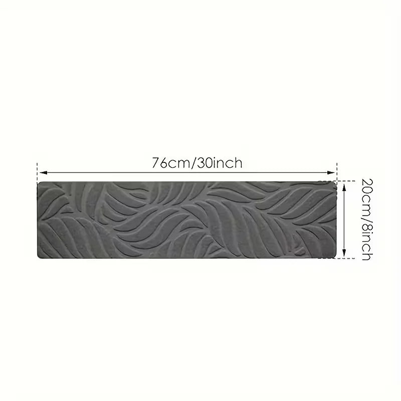tapis d'escalier moderne gris beige feuilles velours adhésif sécuritaireintérieur chien 76cm 20cm