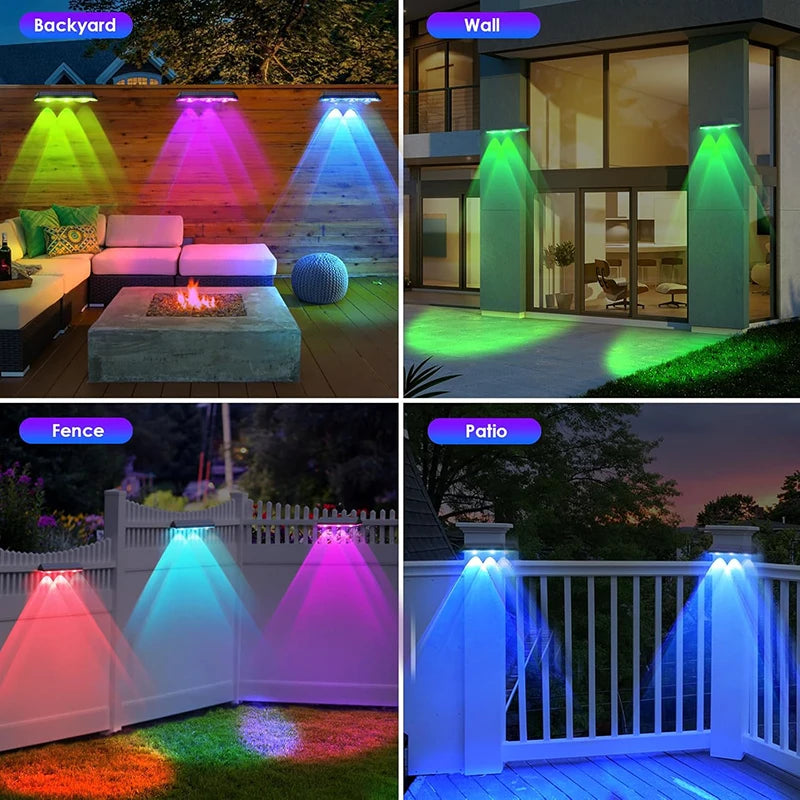 projecteur solaire led rgb noir ip65 étanche autonome décoration extérieure jardin cour