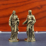 statues jesus sacre coeur bronze doré sculptures detailles traditionnelles decor religieux ornement maison figurines