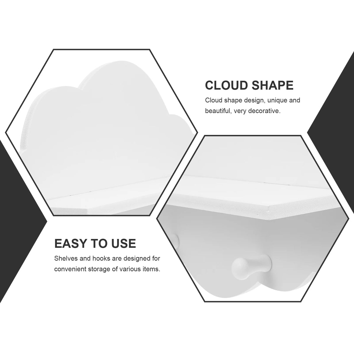 étagère murale nuage blanche moderne fixations sans perçage deco intérieur