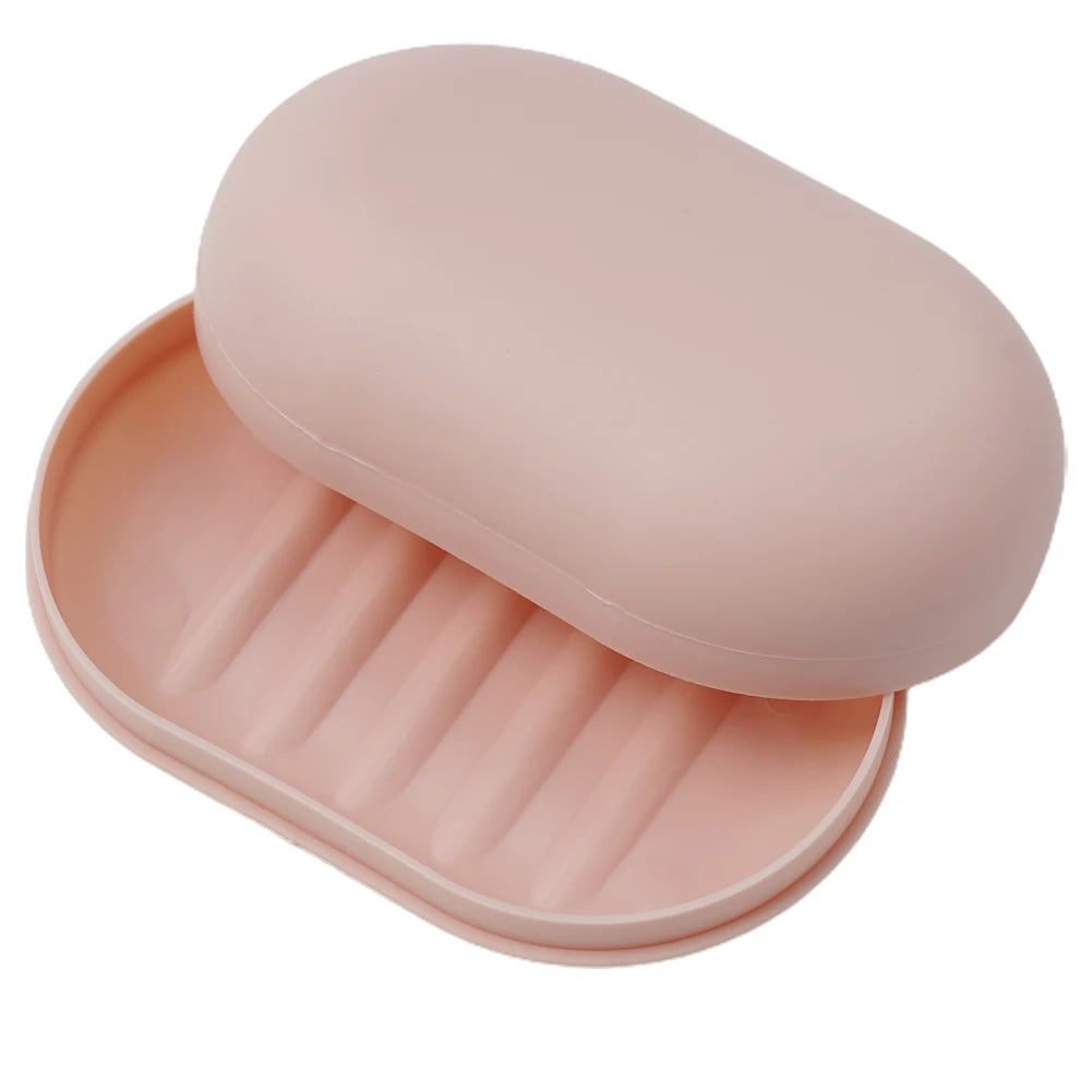 boîte savon moderne rose clair blanc bleu lisse opaque salle bain douche rangement portable