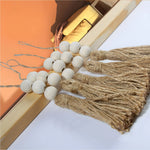 bois décoratives pompons coton boho blanc beige rustic decoration bricolage festive decoration