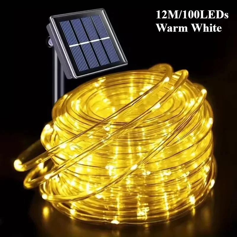 guirlande lumineuse solaire led multicolore moderne 7m 50leds 12m 100ledsextérieur festive decoration noel
