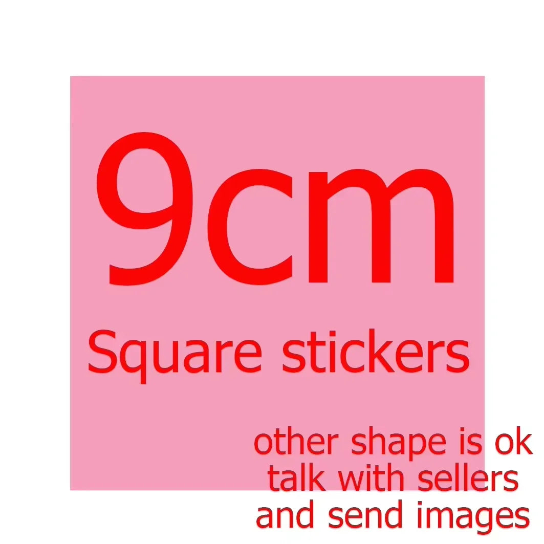 sticker personnalisable adhésif imperméable moderne blanc rose jaune vert bleu noir imprimé brillant 50pcs