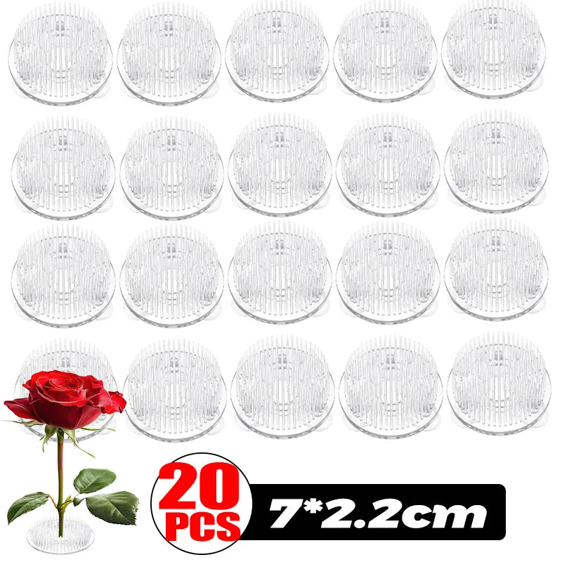 support fleurs transparent moderne adhésif plateforme arrangement floraux fixe vase petits points
