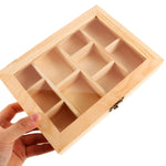 boîte bijoux bois inachevée compartiments transparent couvercle artisanat DIY enfants