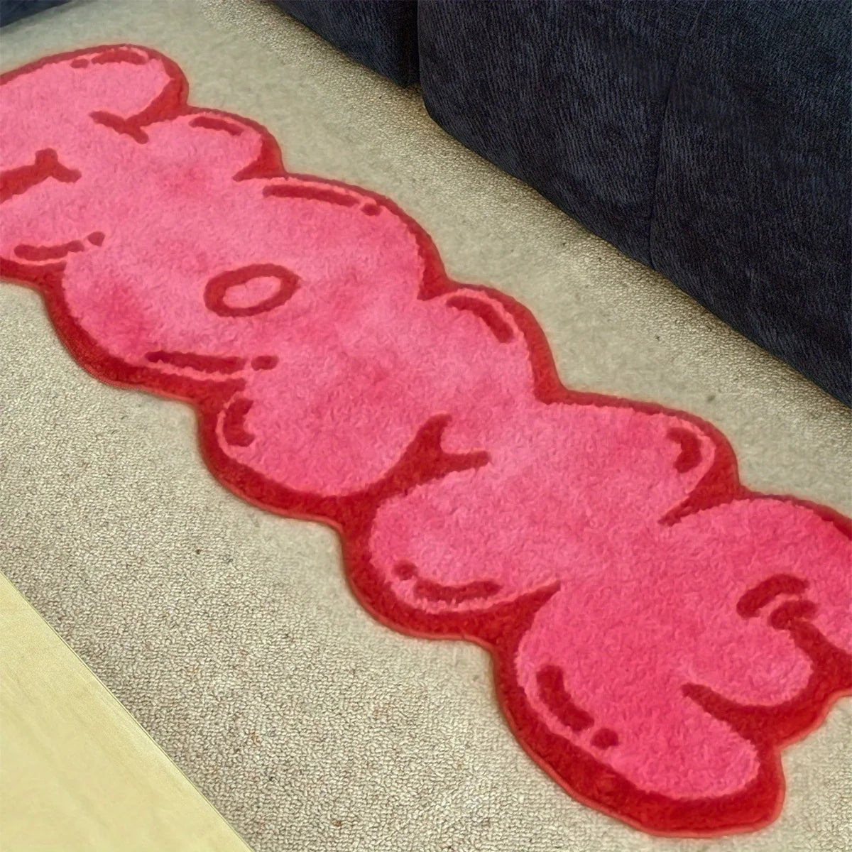 tapis rose lettre moderne polyester persan résistant décoration salon chambre imperméable