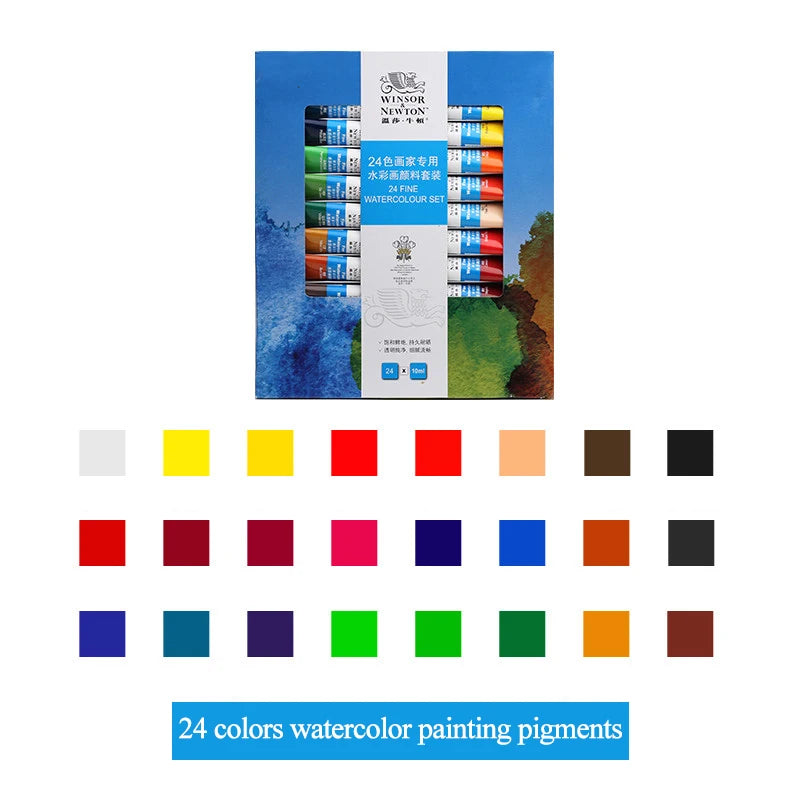 ensemble peintures aquarelle 36 couleurs bouteilles pinceaux papier artiste opacité vibrant
