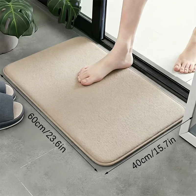tapis sol absorbant polyester antidérapant salle bain beige bleu marine gris moderne