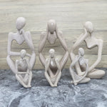 statues sculptées moderne abstrait beige gris statuette granulée résine opaques décoration intérieure chambre