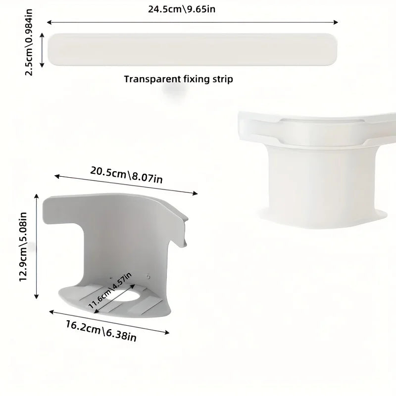 supports draps adhésifs transparents gris clair moderne fixations lits minimalistes