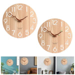 horloge murale moderne numérique bois grainé sans feuilles chambre salon
