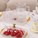 assiettes transparentes dorées couvercles poignées modernes élégantes réutilisables maison présentation desserts boissons