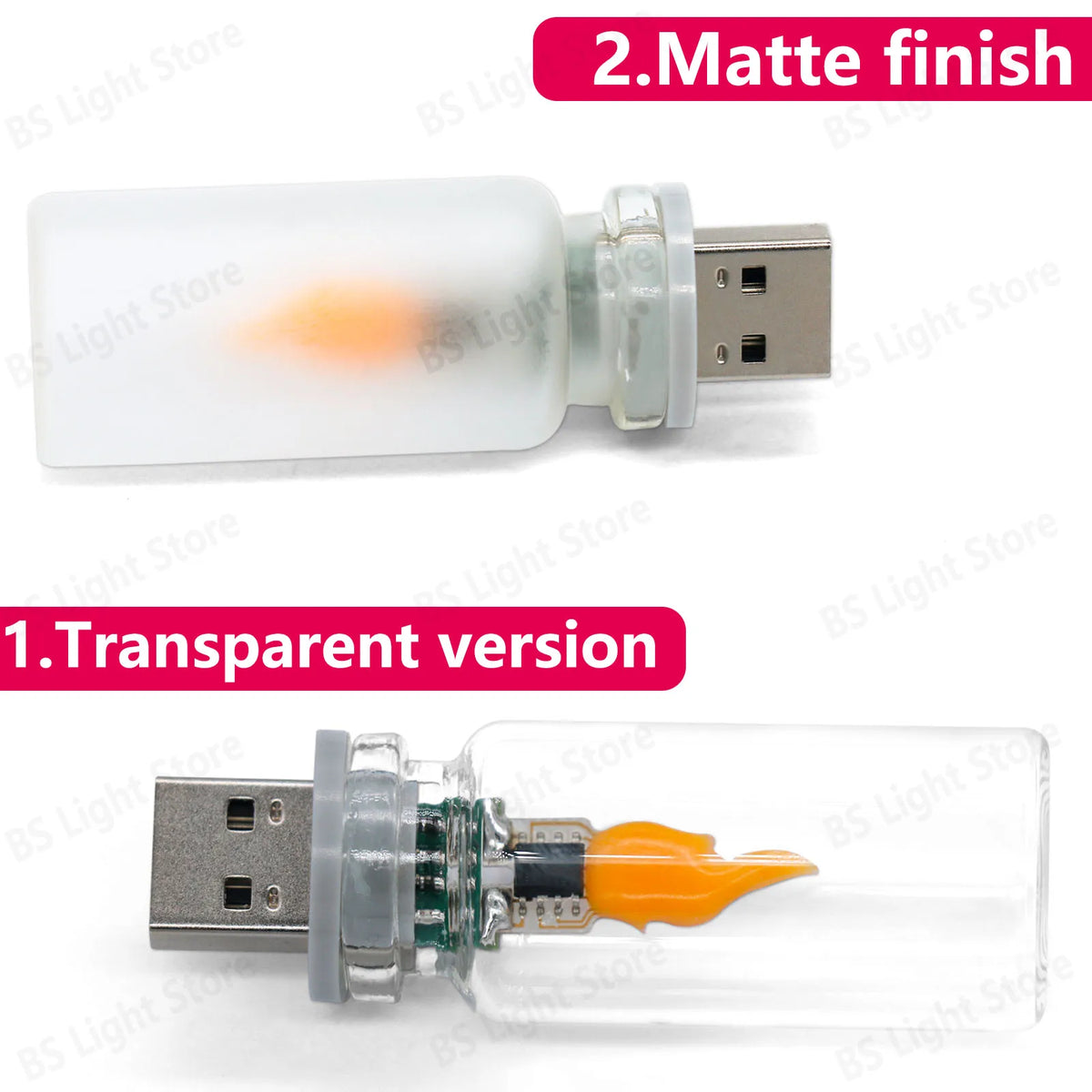 mini ampoule led flamme transparent frosted décoration usb imitations bougie chaleur blanc orange