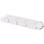 porte balai mural moderne clips fixation balai poignée brosse papier toilette gris beige blanc