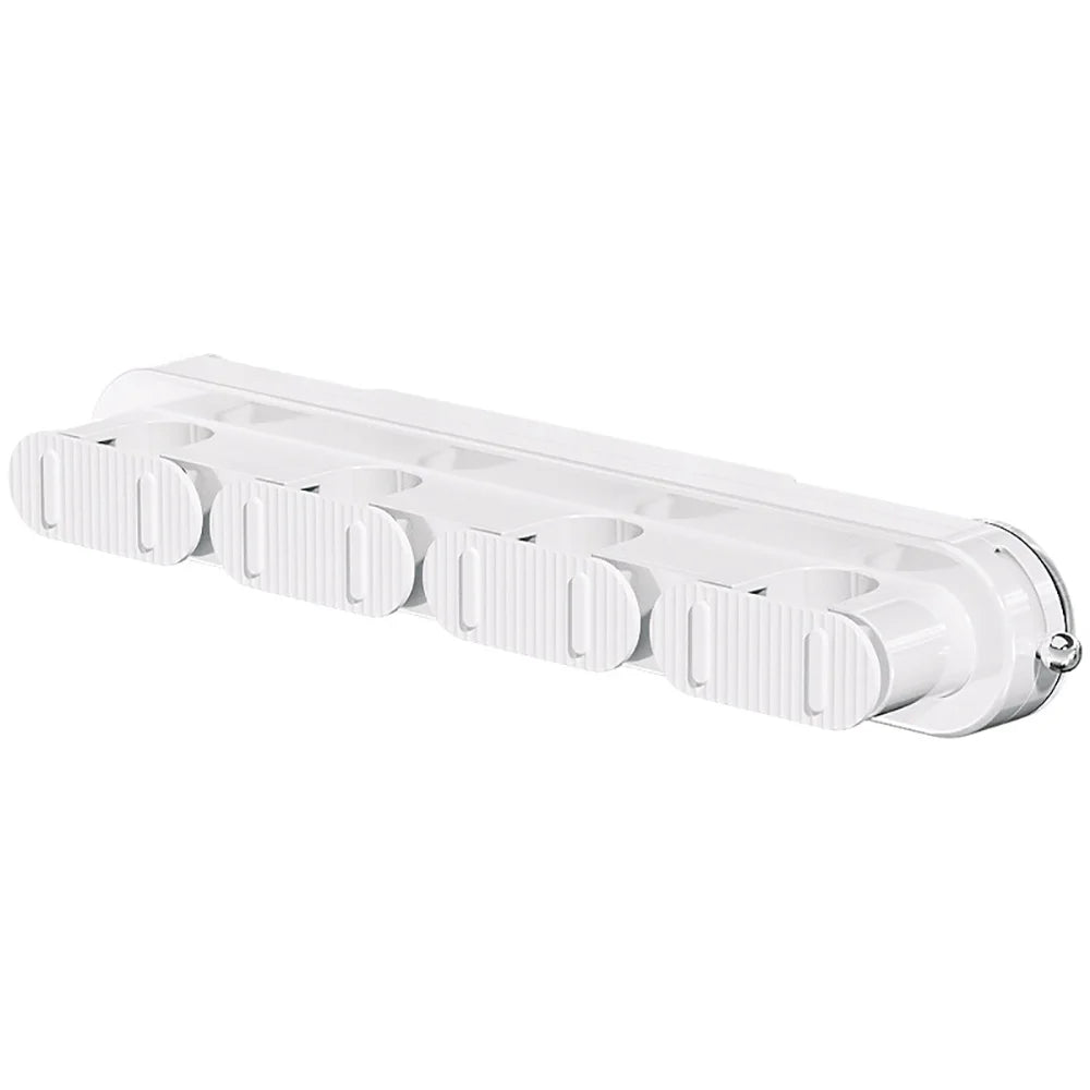porte balai mural moderne clips fixation balai poignée brosse papier toilette gris beige blanc
