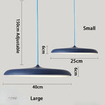Suspension lumineuse moderne bleu noir gris blanc rose doré plat lisse scandinave câble suspendu