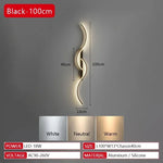 lampes murales modernes or noir led 220v 90 260v sources lumineuses 10 15m² minimaliste