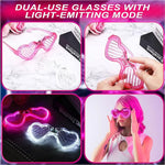 lunettes soleil lumineuses forme coeur rouge rose bleu fête anniversaire mariage