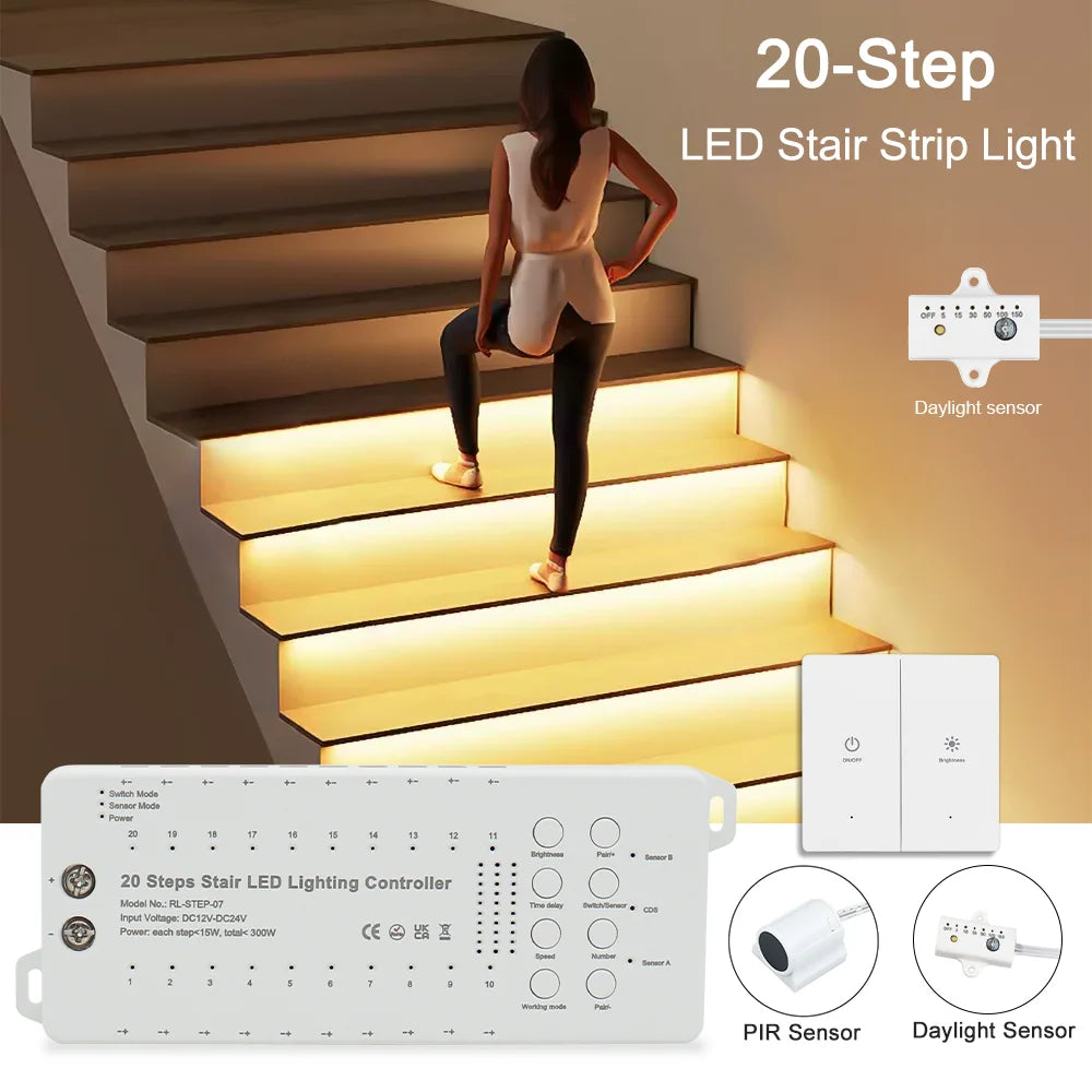 Ruban LED pour escalier avec capteur de mouvement