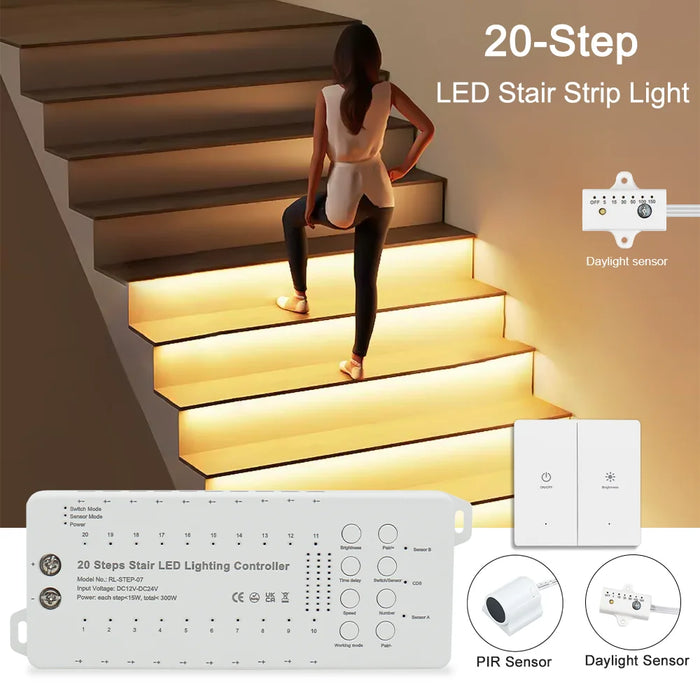 Ruban LED pour escalier avec capteur de mouvement