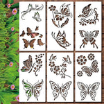 gabarits peinture fleurs feuilles papillons réutilisables diy crafts blanc noir vert orange rose brun