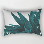 coussin rectangulaire décoratif motif feuilles tropicales fleurs papillons moderne chambre salon maison 30x50cm
