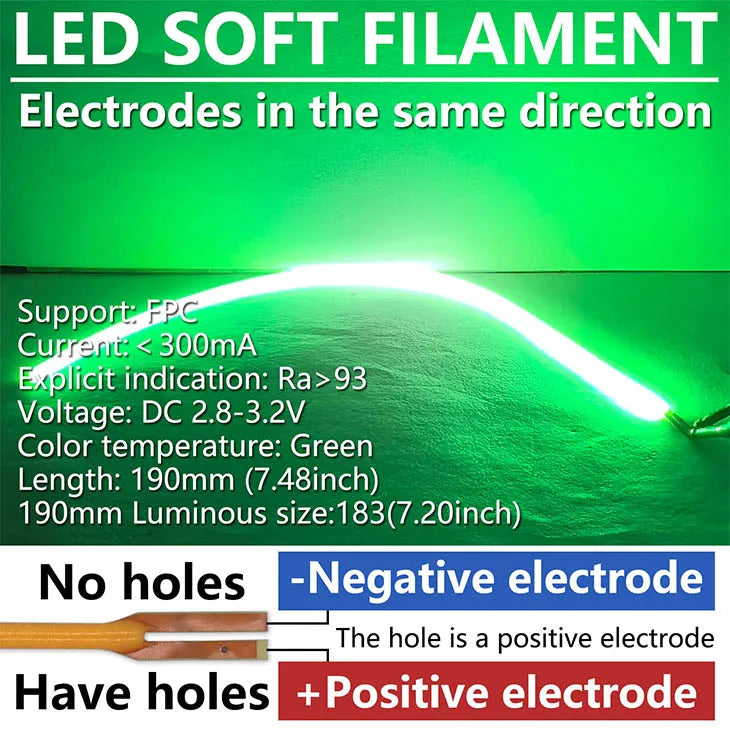filament led souple 190mm rouge vert bleu rose technologie bricolage diy đèn led